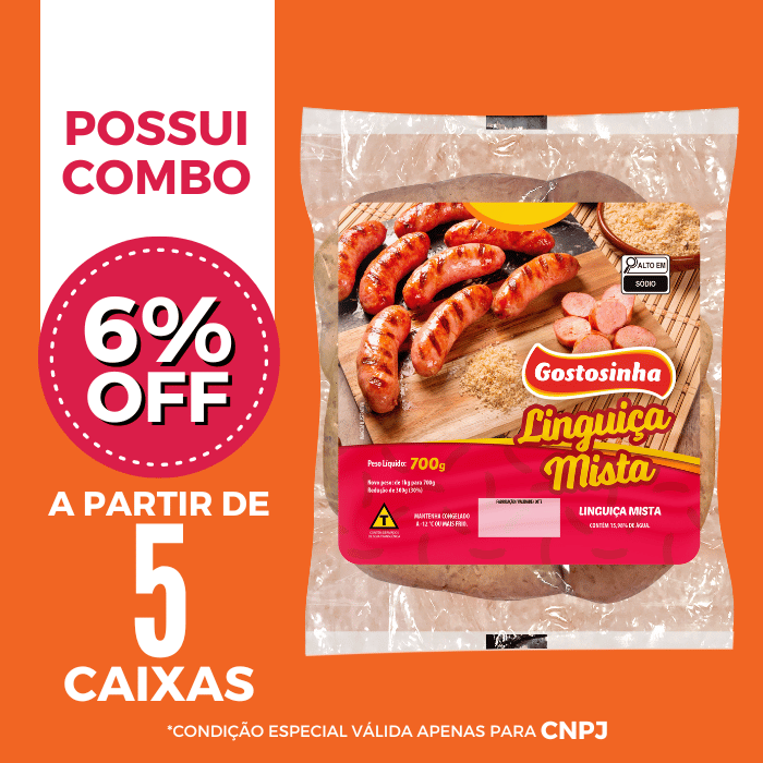 Linguiça Mista Cong 700g - Gostosinha